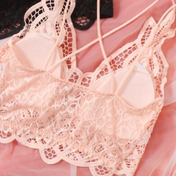 Guipure Pink Lace Bra - Picture 3 of 9